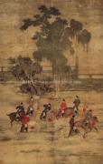 赵喦-八达游春图-绢本162-x103cm