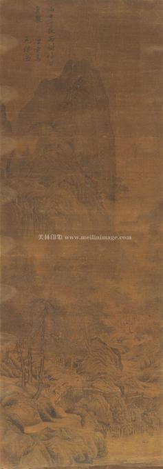 唐寅-山水-绢本-50X143cm