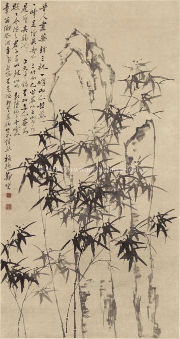 郑板桥-竹石图纸本90.3x169