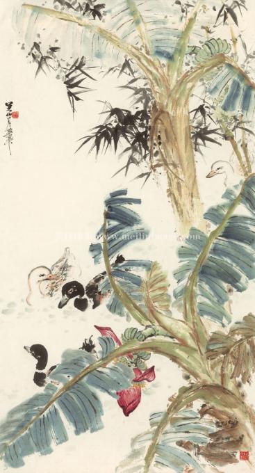 关山月-春江水暖-96x178cm