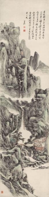 黄宾虹-怀古山水图-纸本33.4x133.4cm黄宾虹-怀古山水图-纸本33.4x133.4cm