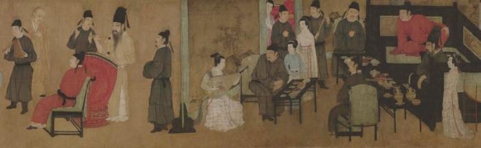 顾闳中 韩熙载夜宴图(全卷)绢本28.7x335cm